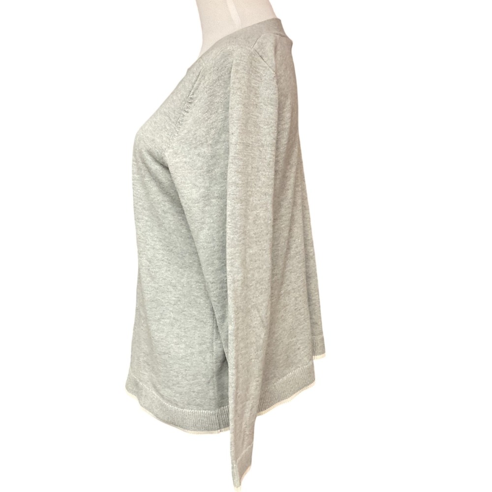 Hasting & Smith Gray Nautical Anchor Boat Neck Long Sleeve Pullover Sweater Sz M - Picture 5 of 10